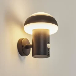 Applique murale d'extérieur Vinara LED Noir, 1 lumière, Détecteur de mouvement
