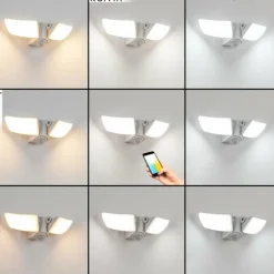 Applique murale d'extérieur Carnetin LED Blanc, 2 lumières, Détecteur de mouvement