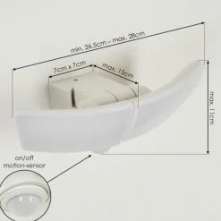 Applique murale d'extérieur Carnetin LED Blanc, 2 lumières, Détecteur de mouvement