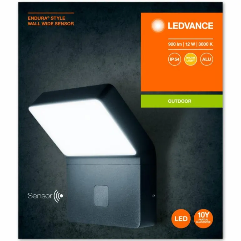 Applique murale d'extérieur LEDVANCE ENDURA® Gris, 1 lumière, Détecteur de mouvement