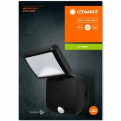Applique murale d'extérieur LEDVANCE Battery Noir, 1 lumière, Détecteur de mouvement
