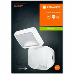 Applique murale d'extérieur LEDVANCE Battery Blanc, 1 lumière, Détecteur de mouvement