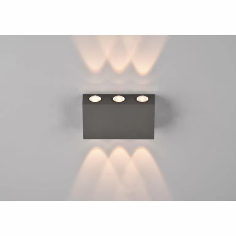Applique murale d'extérieur Trio Clyde LED Anthracite, 2 lumières
