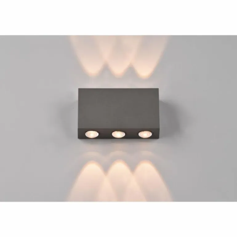 Applique murale d'extérieur Trio Clyde LED Anthracite, 2 lumières