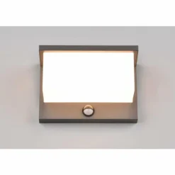 Applique murale d'extérieur Trio Nestos LED Anthracite, 1 lumière, Détecteur de mouvement