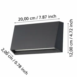 Applique murale d'extérieur Eglo SPONGANO LED Noir, 1 lumière