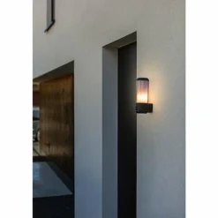 Applique murale d'extérieur Lutec Heros Anthracite, 1 lumière, Détecteur de mouvement