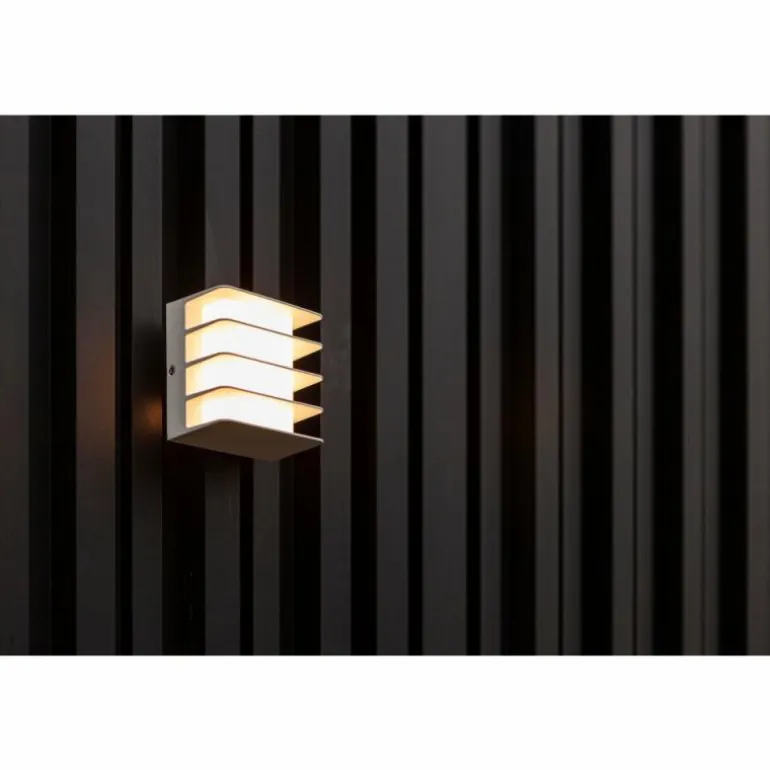 Applique murale d'extérieur Lutec Gridy LED Blanc, 1 lumière