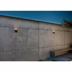Applique murale d'extérieur Lutec Beams LED Noir, 1 lumière