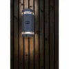 Applique murale d'extérieur Lutec Focus Anthracite, 2 lumières, Détecteur de mouvement