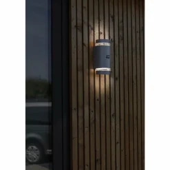 Applique murale d'extérieur Lutec Focus Anthracite, 2 lumières, Détecteur de mouvement