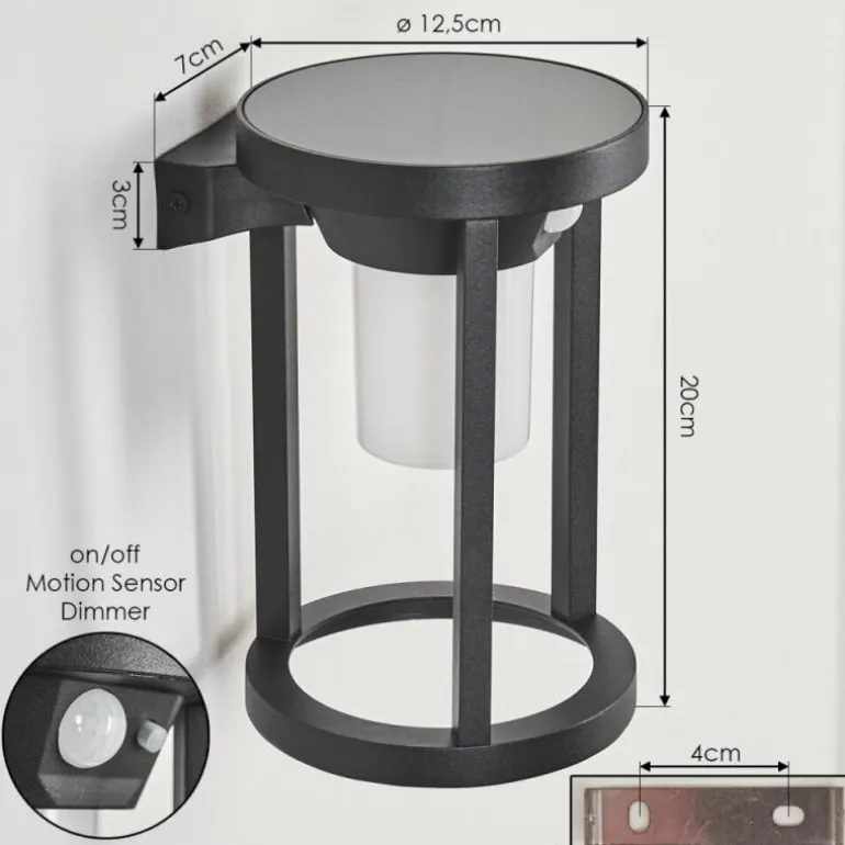Applique murale d'extérieur Lokpano LED Noir, 1 lumière, Détecteur de mouvement, Changeur de couleurs