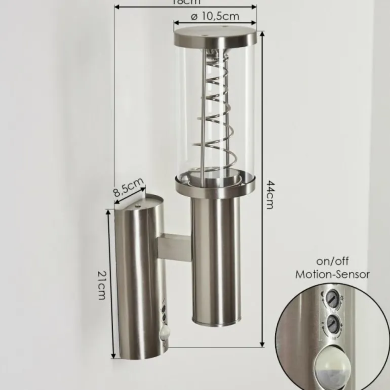 Applique murale d'extérieur Natalia Acier inoxydable, 2 lumières