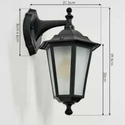 Applique murale d'extérieur Loria Noir, 1 lumière