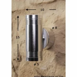 Applique murale d'extérieur Konstsmide Monza LED Aluminium, Acier inoxydable, 6 lumières
