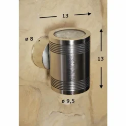 Applique murale d'extérieur Konstsmide Monza LED Aluminium, Acier inoxydable, 1 lumière