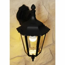 Applique murale d'extérieur Konstsmide FIRENZE Noir, Transparent, 1 lumière