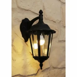 Applique murale d'extérieur Konstsmide FIRENZE Noir, Transparent, 1 lumière