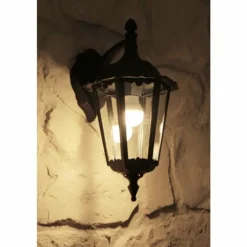 Applique murale d'extérieur Konstsmide FIRENZE Noir, Transparent, 1 lumière