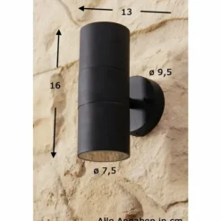 Applique murale d'extérieur Konstsmide MODENA Noir, 2 lumières