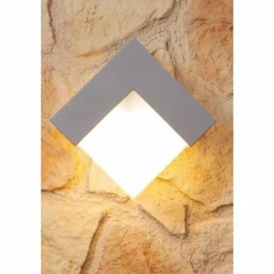 Applique murale d'extérieur LUTEC GEOMETRY Argenté, Blanc, 1 lumière