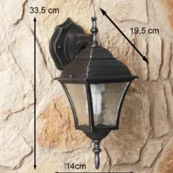 Applique murale d'extérieur Rabalux Toscana Noir