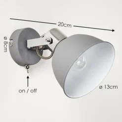 hofstein Appliques|Applique murale Dompierre Gris, Blanc, 1 lumière