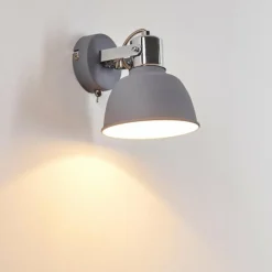 hofstein Appliques|Applique murale Dompierre Gris, Blanc, 1 lumière