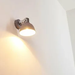 hofstein Appliques|Applique murale Dompierre Gris, Blanc, 1 lumière