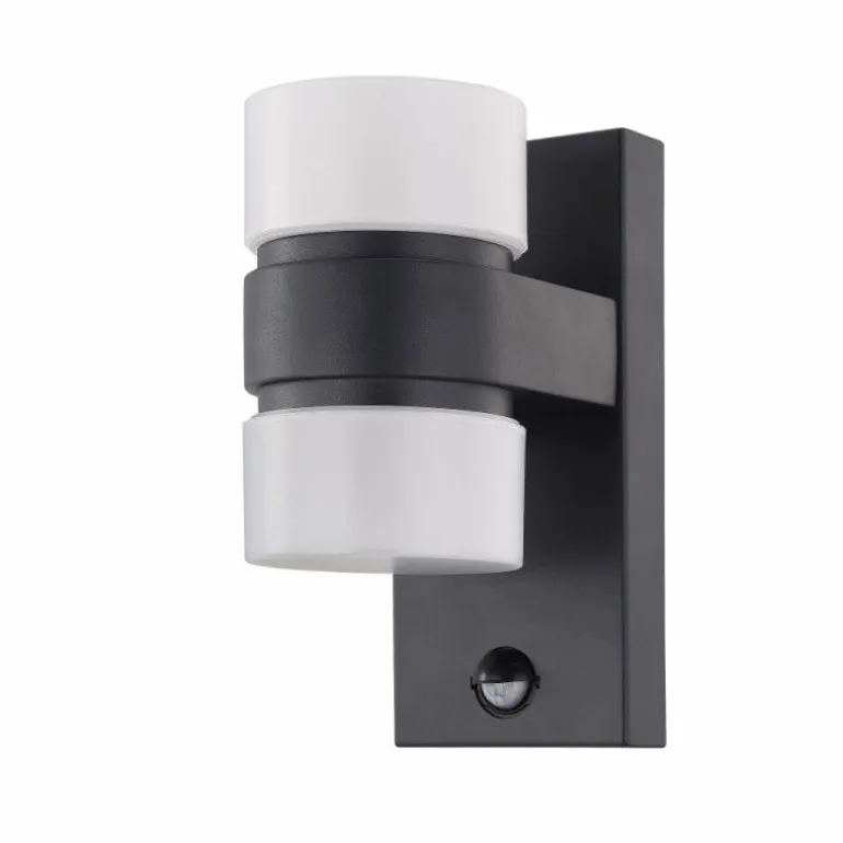 Applique murale Eglo ATOLLARI LED Anthracite, 2 lumières, Détecteur de mouvement