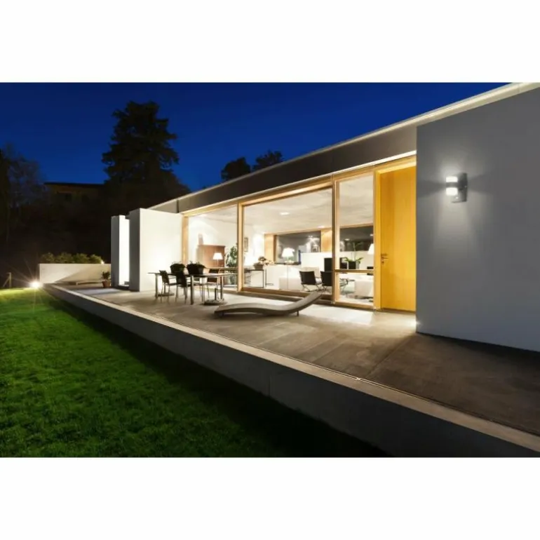 Applique murale Eglo ATOLLARI LED Anthracite, 2 lumières, Détecteur de mouvement