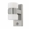 Applique murale Eglo ATOLLARI LED Acier inoxydable, 2 lumières, Détecteur de mouvement