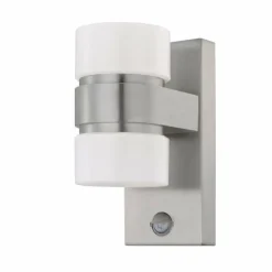 Applique murale Eglo ATOLLARI LED Acier inoxydable, 2 lumières, Détecteur de mouvement