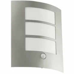 Applique murale Eglo CITY Acier inoxydable, Détecteur de mouvement