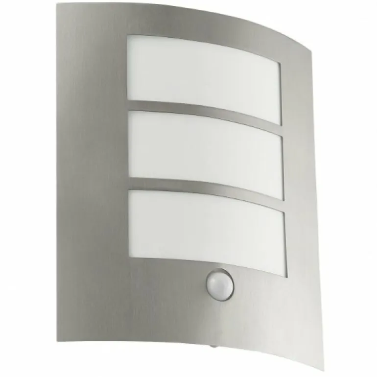 Applique murale Eglo CITY Acier inoxydable, Détecteur de mouvement