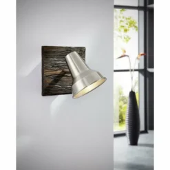 Luminaires Eglo Éclairage Led|Applique murale Eglo FILIPINA LED Brun, Nickel mat, 1 lumière