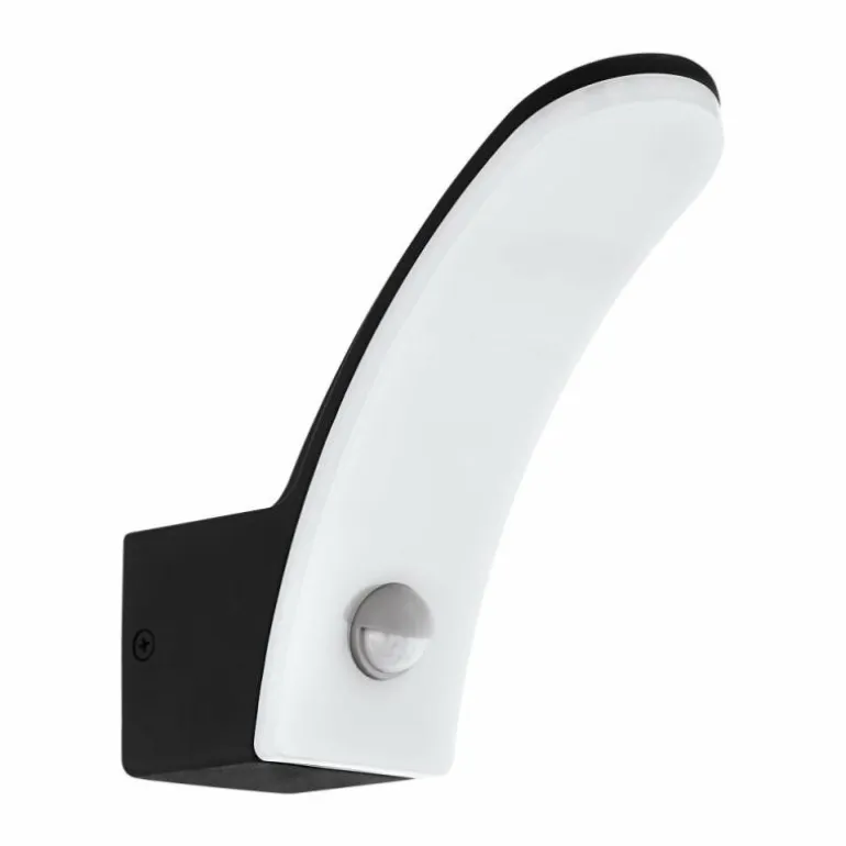 Applique murale EGLO FIUMICINO LED Noir, 1 lumière, Détecteur de mouvement