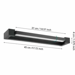 Luminaires Eglo Éclairage Led|Applique murale Eglo GEMILIANA LED Noir, 1 lumière
