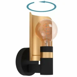 Luminaires Eglo Appliques|Applique murale Eglo HAYES Laiton, Noir, 1 lumière