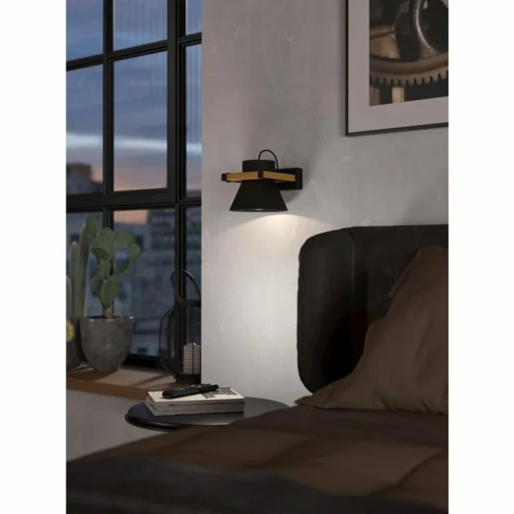 Luminaires Eglo Appliques|Applique murale Eglo MACCLES Noir, 1 lumière