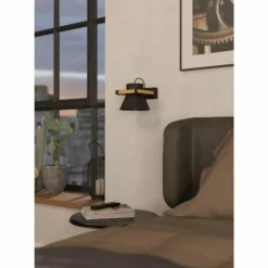 Luminaires Eglo Appliques|Applique murale Eglo MACCLES Noir, 1 lumière