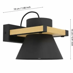 Luminaires Eglo Appliques|Applique murale Eglo MACCLES Noir, 1 lumière