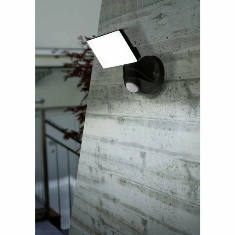 Applique murale EGLO PAGINO LED Noir, 1 lumière, Détecteur de mouvement