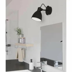Luminaires Eglo Éclairage Led|Applique murale Eglo SAN PERI LED Noir, Blanc, 1 lumière