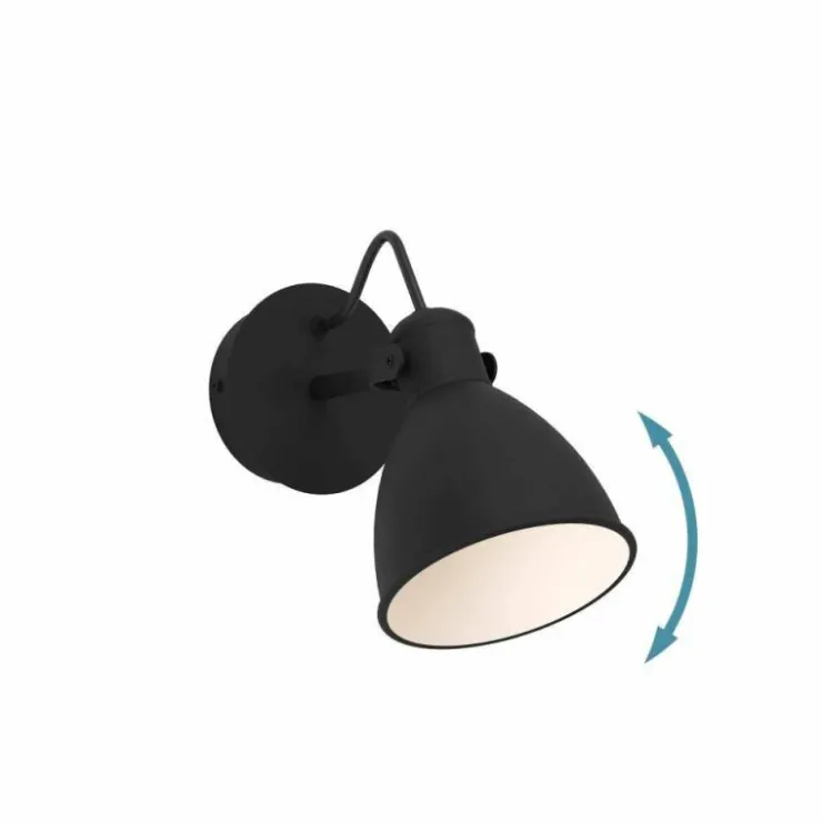 Luminaires Eglo Éclairage Led|Applique murale Eglo SAN PERI LED Noir, Blanc, 1 lumière