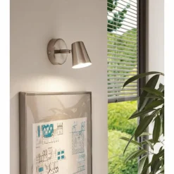 Luminaires Eglo Éclairage Led|Applique murale Eglo TRAVALE LED Nickel mat, 1 lumière