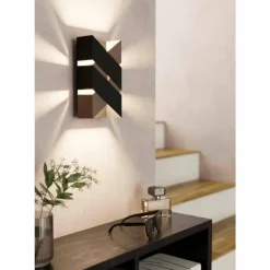 Luminaires Eglo Éclairage Led|Applique murale Eglo-Leuchten GURARE LED Moka, Noir, 2 lumières