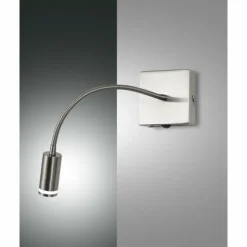 Luminaires Fabas Luce Appliques|Applique murale Fabas Luce Portici LED Nickel mat, 1 lumière