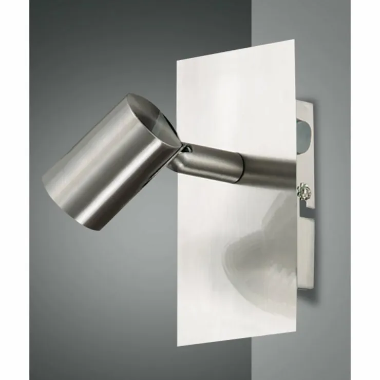 Luminaires Fabas Luce Spots Et Projecteurs|Applique murale Fabas Luce Tucson Nickel mat, 1 lumière