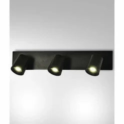 Luminaires Fabas Luce Spots Et Projecteurs|Applique murale Fabas Luce Modo Noir, 3 lumières